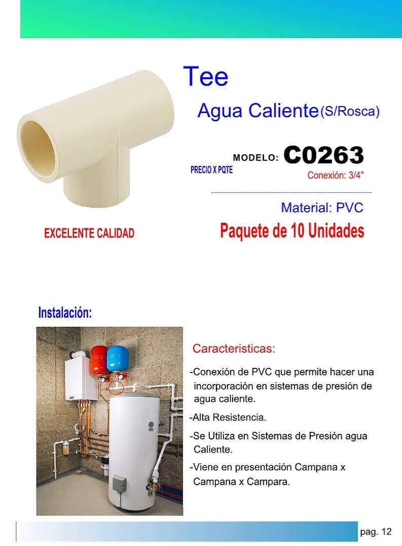 TEE AGUA CALIENTE 3/4 (PAQ 10UND)
