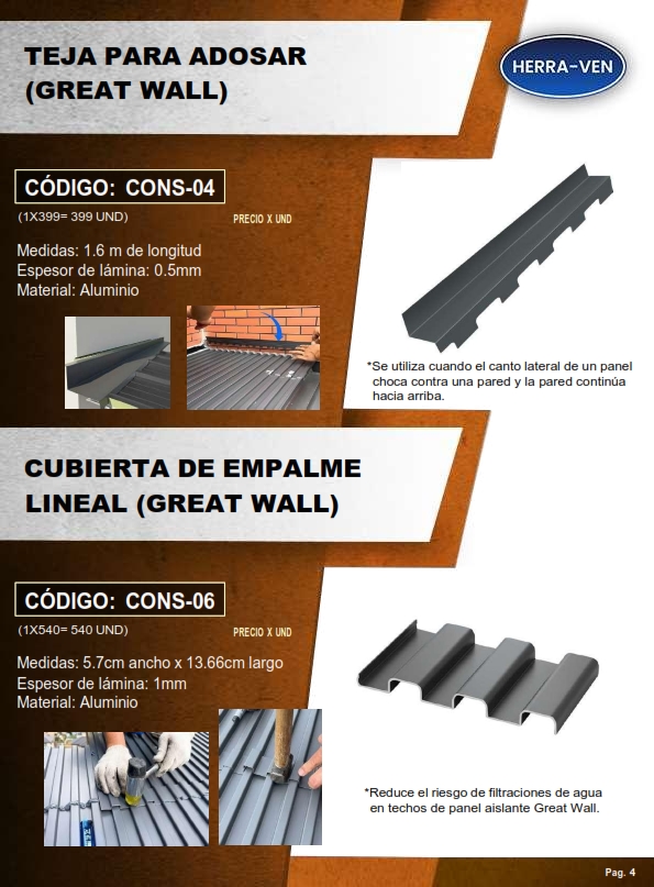 TEJA P/ADOSAR (GREAT WALL) - 1,6MTS - 0,5MM