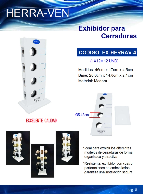 EXH P/CERRADURAS EMBUTIR - 4H - 5,43CM - MADERA - COMODATO C