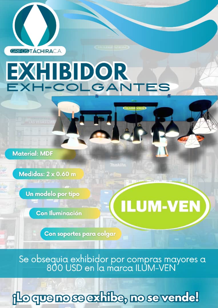 EXHIBIDOR LAMP COLGANTES - COMODATO COMPRA 3000 USD