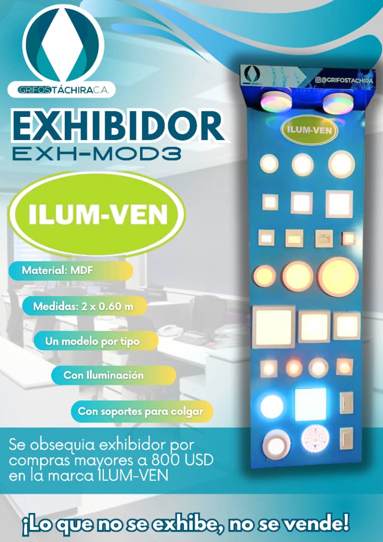 EXHIBIDOR MDF MOD3 (ILUMVEN-PANELES) - COMODATO COMPRA 3000 