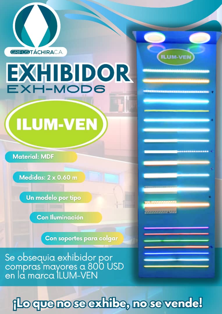 EXHIBIDOR MDF MOD6 (PERFILES-CINTAS LED) - COMODATO COMPRA 3