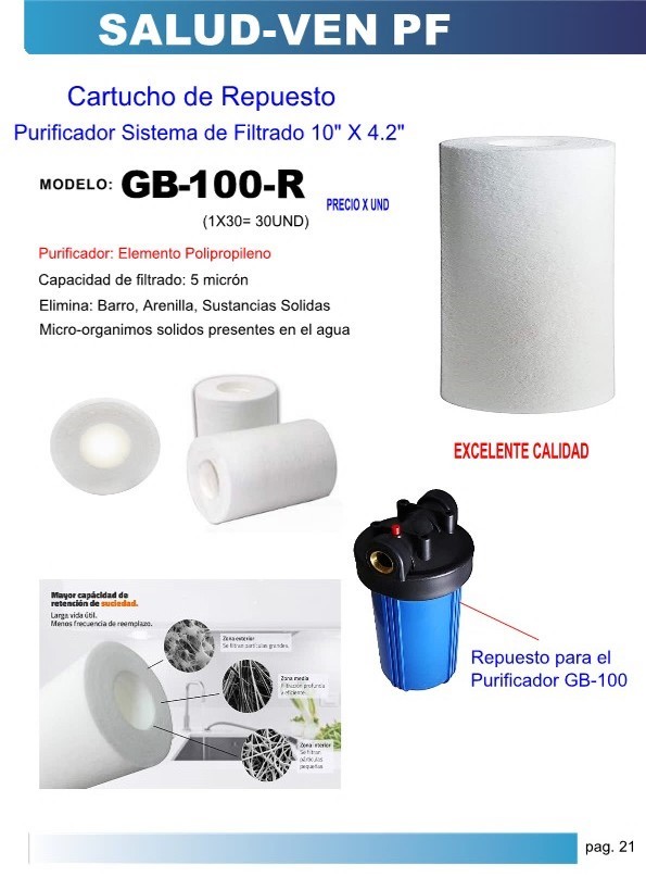 CART. REP 10"x4,2" POLIPROPILENO - 5 MICRA - BARRO ARENILLA 