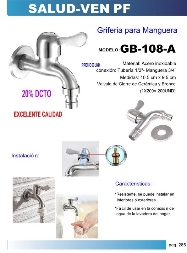 LLAVE CHORRO BOLA/CROM/CONEX TUB 1/2