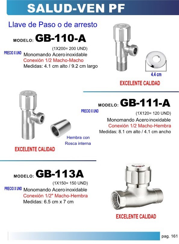 LLAVE ARRESTO ACERO SATIN 1/2 M/H