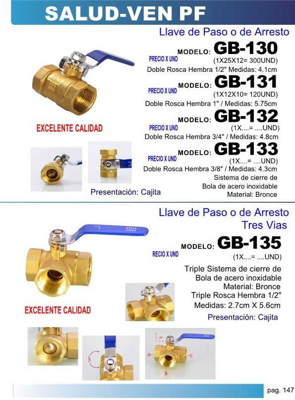LLV PAS BOLA  3 VIAS 1/2 H/H/H