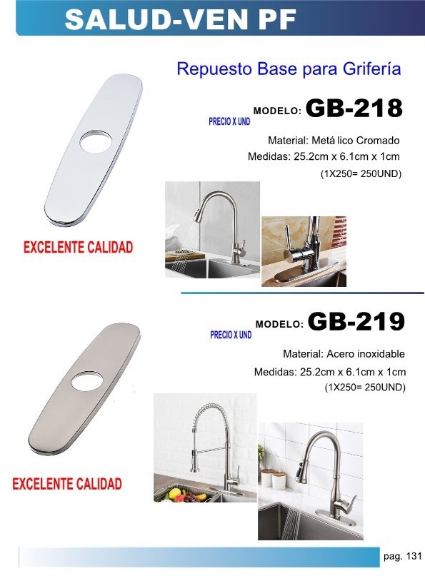 BASE P/GRIFERIA ACERO INOX 245X57X1CM