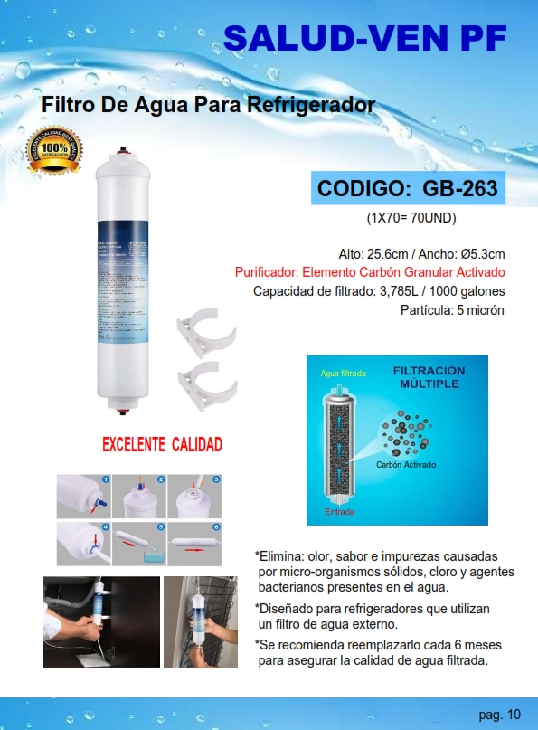 FILTRO EXTERN P/NEVERA CARBON ACTIV -  5MICRON - 3,7LTS - 29