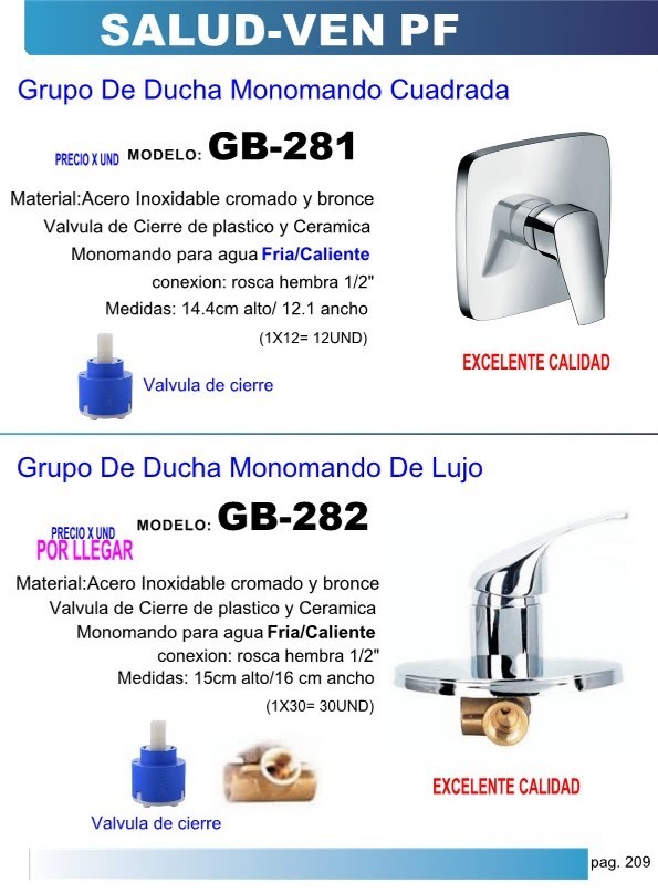 GRUPO DUCHA MONO ACER/INOX 15x16cm