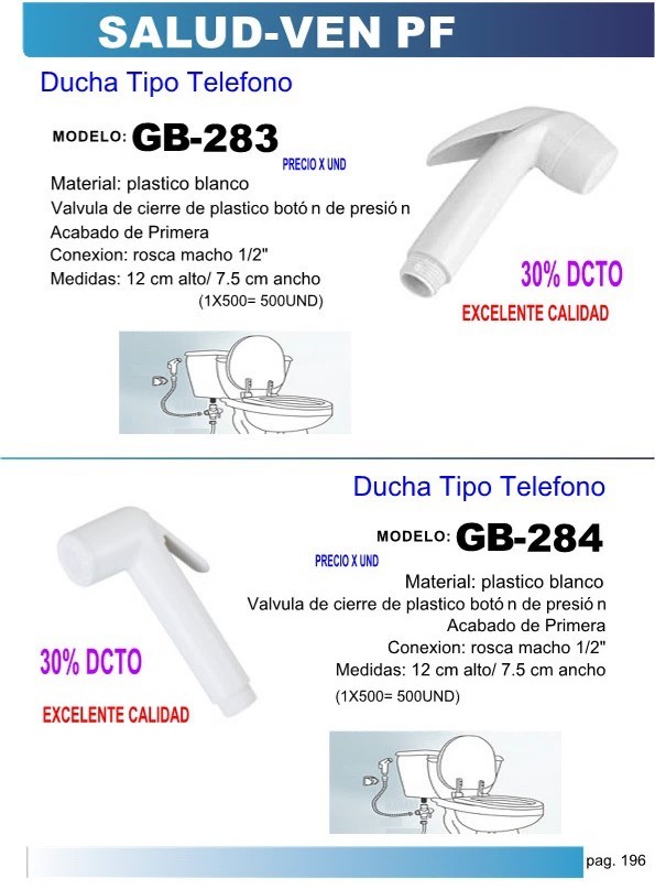 DUCHA TIP TELF PLAST ROSCA 1/2 BOT/PRES