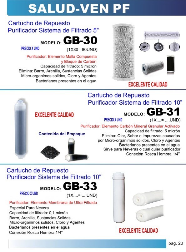 CART REP 5" - MALLA Y BLOQUE CARB - 5 MICRON - BARRO - CLORO