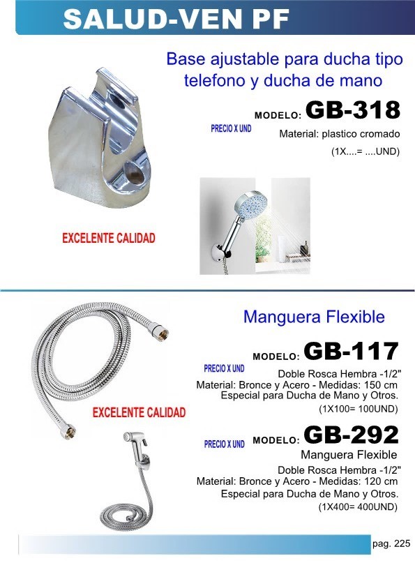 BASE FIJA  DUCHA TELF/MANO PLAST CROM
