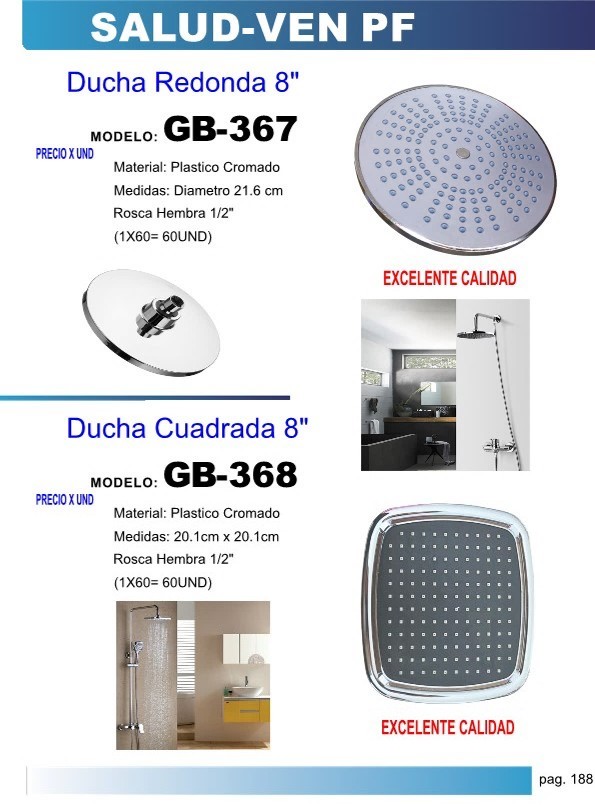 DUCHA REG RED 8 PLAST/CROM