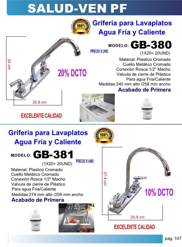 GRIF.DOBL LAVAPLATOSCLL RECFR/CAL24X258CM PLAST CROM1/2