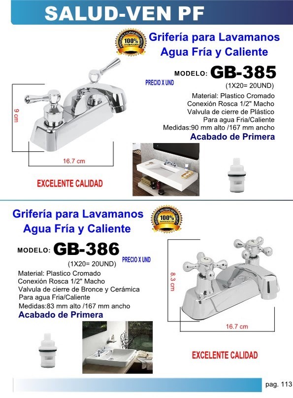 GRIF.DOBL LAVAM CLL CISNE FR/CAL83X167CM PLAST CROM1/2