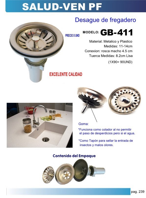 DESAGUE LAVPL ACERO/INOX Y TUBO PLAST 11