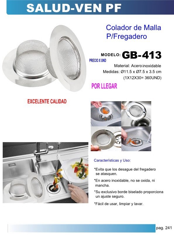 COLADOR MALLA P/FREGADERO 115X75X35CM