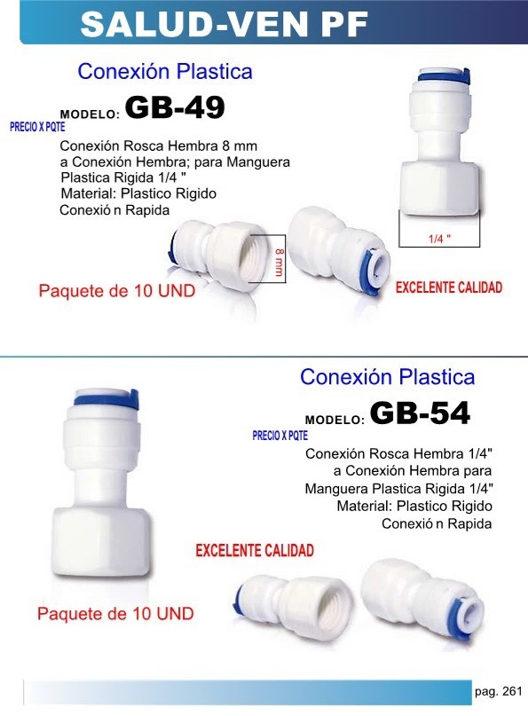 CONEXION PLAST 1/4 H - 10UND