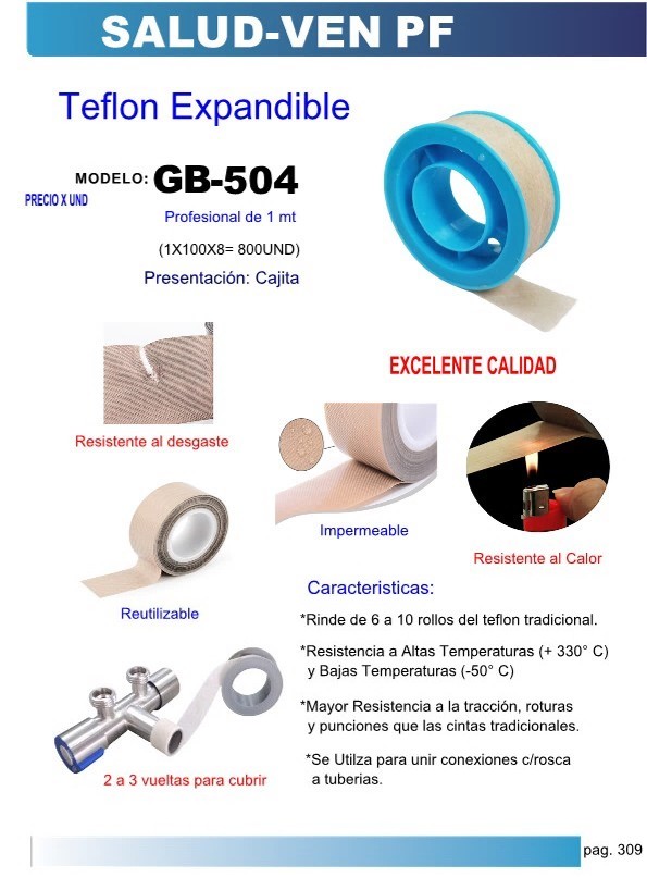 CINTA TEFLON EXPAND 1MT / USO INDUST - REUTILIZABLE - AL CAL