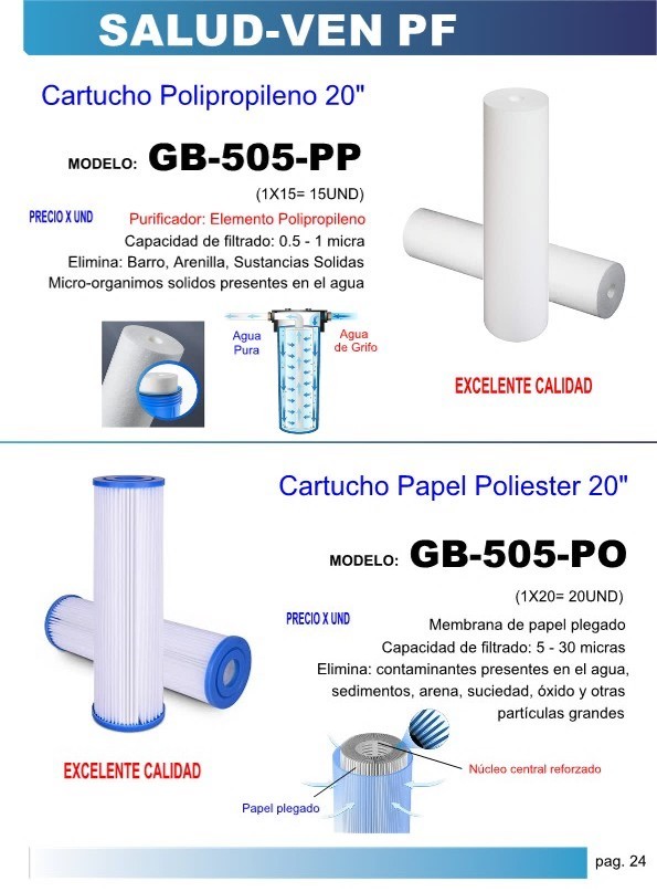 CART PAPEL POLIESTER PLEGADO 20" 5-30MICRAS (PART GRANDES, A
