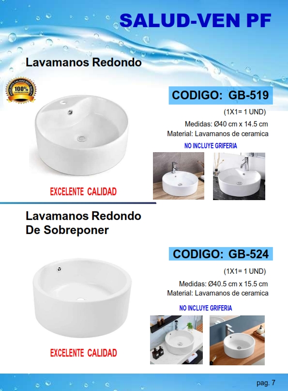LAVAMANOS CERAMICA REDOND 40,5X15,5 CM