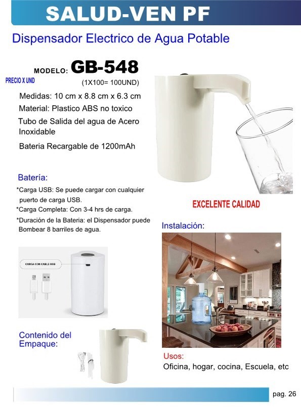 DISPENSADOR ELECTRICO DE AGUA POTABLE MO