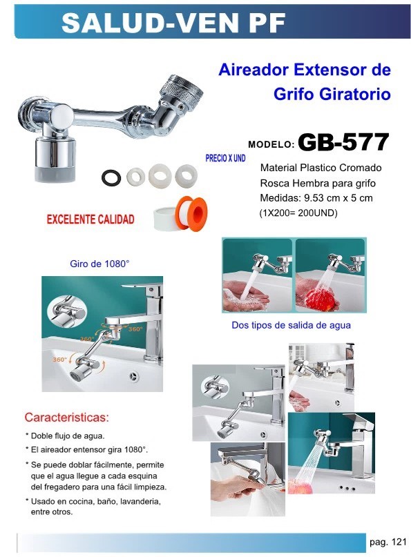 AIREADOR EXT GRIFO GIRATORIO PLAST CROM 9,5X5CM