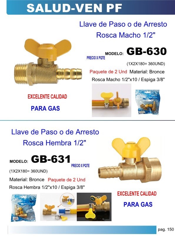 LLAVE PASO 1/2 M X 3/8 ESPIGA - BRONCE (2UND)