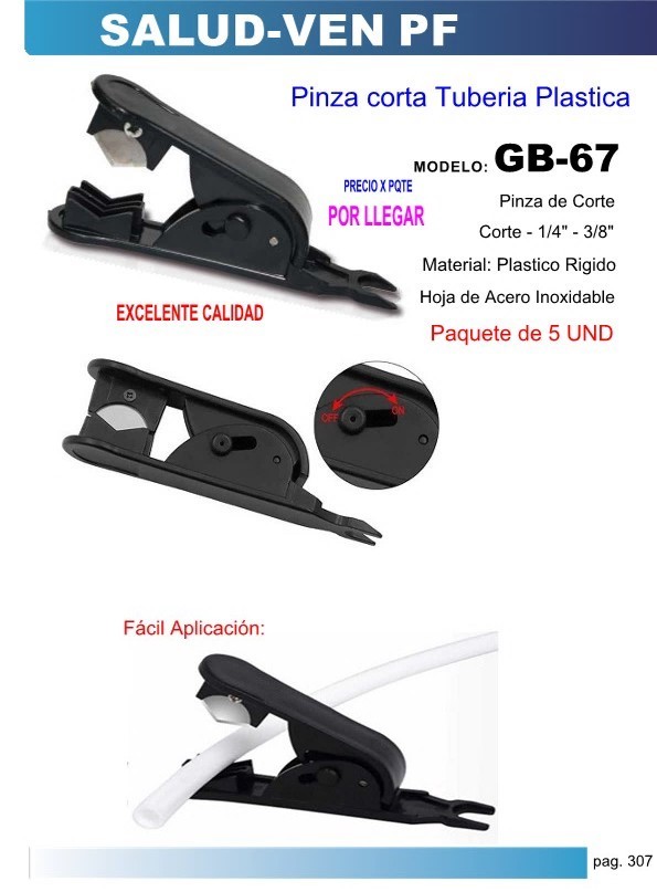 PINZA CORTE TUB PLAST 1/4-3/8 - 5UND
