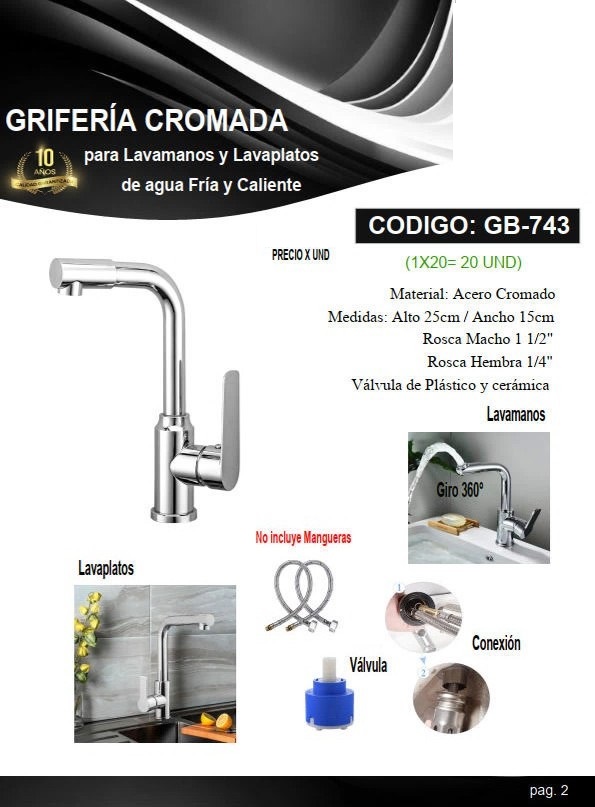 GRIF LAVAM/LAVAP/RECT/FR/CAL, 25CMX15CM, ACERO CROMADO,1/2