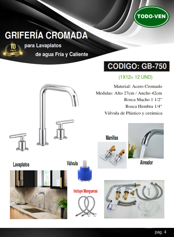 GRIF.DOBL EMPOTRAR,LAVAP, CROMADO,CLL,RECTO,FR/CAL,27X42CM,1