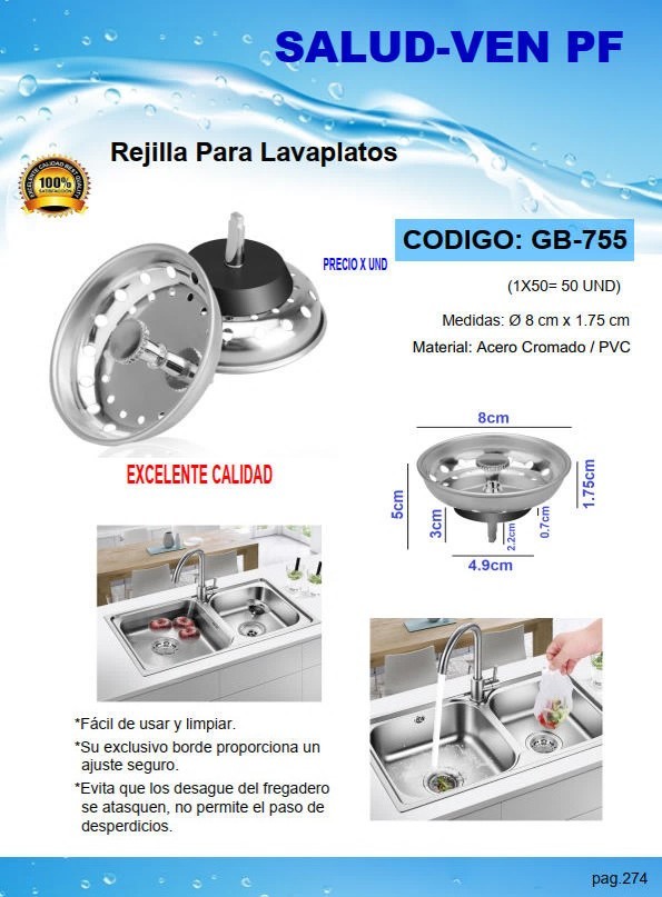 REJILLA P/ CESTA LAVAPLATOS - METAL Y PLAST 8X1,75CM