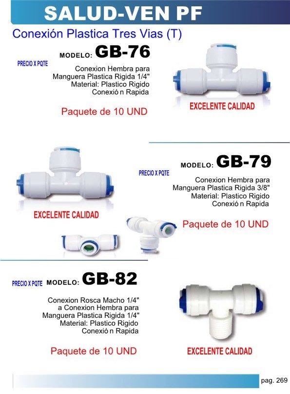CONEXION 3 VIAS PAST 1/4 ROSC - 10UND