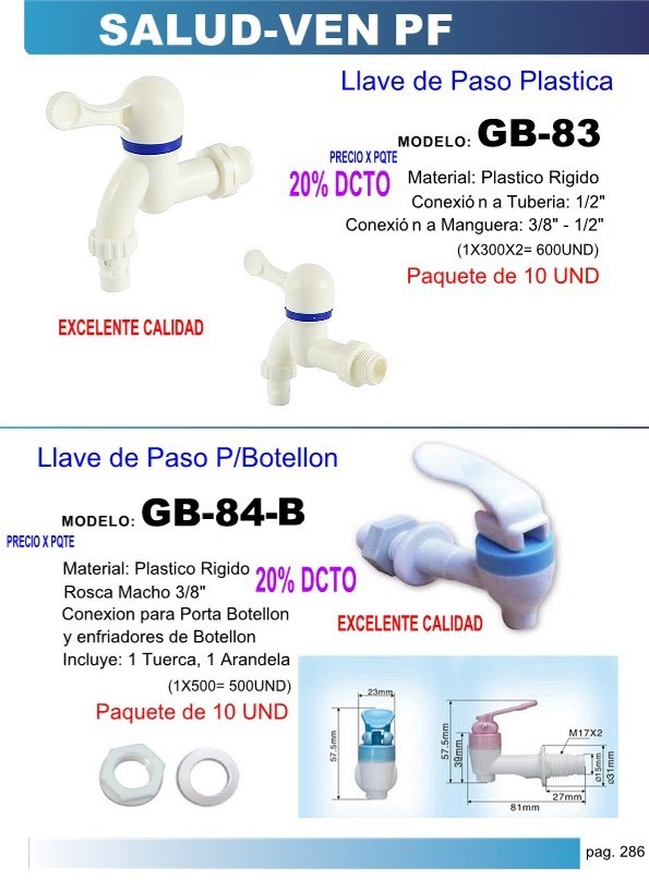 LLAVE CHORRO PLAST 1/2 SENCILLA - 10UND