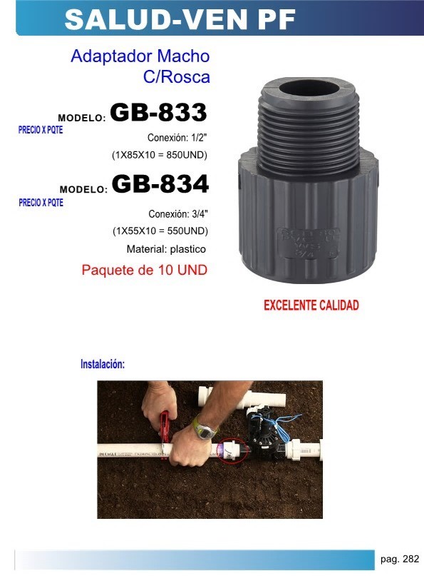 ADAPTADOR MACHO 1/2 - 10UND