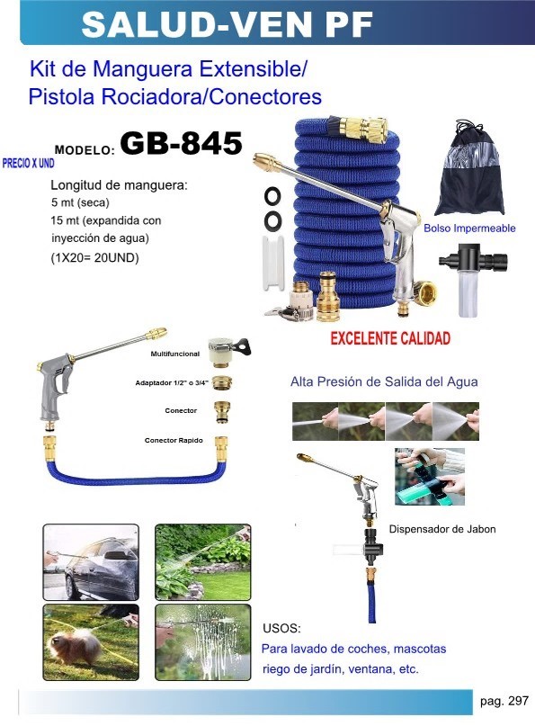 KIT DE MANGUERA EXTENSIBLE/PISTOLA ROCIA