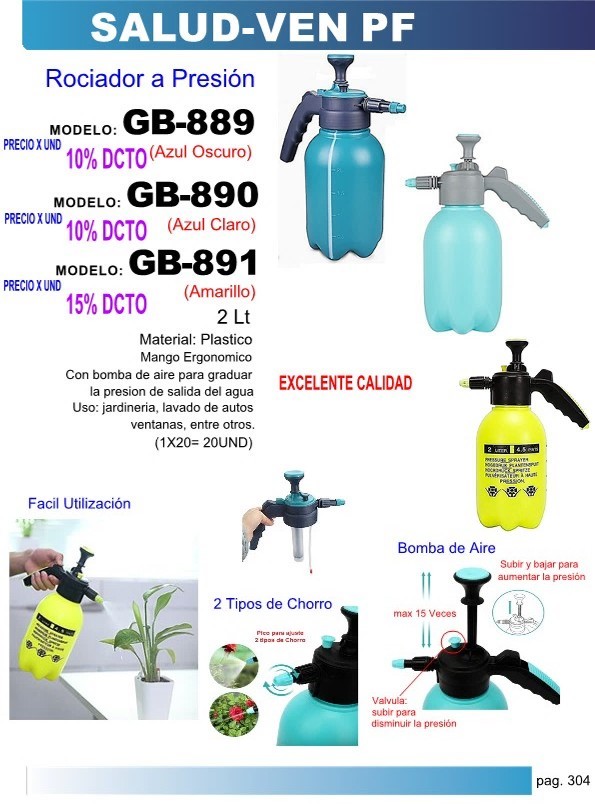 PULVERIZ PRES 2LTS REGULABLEC/AIREPICO