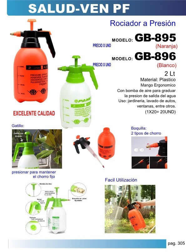 PULVERIZ PRESION 2LTSC/BOMBA AIREPICO (NARANJA)