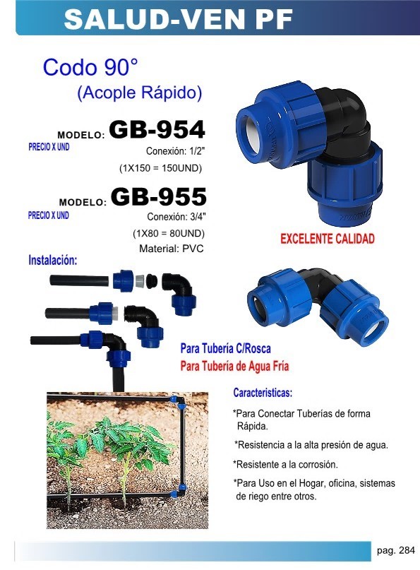 CODO ACOPLE RAPIDO 1/2 PVC
