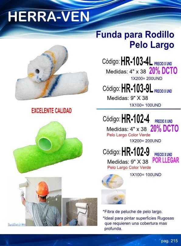 Funda rodillo 9X38 P/POROSAS