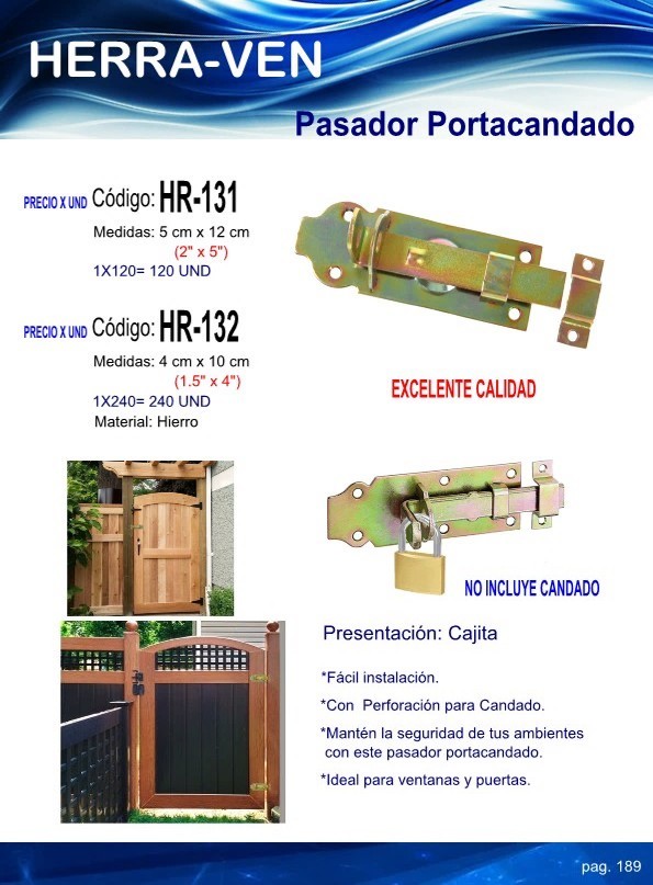 PASADOR PORTACANDADO 5X12CM