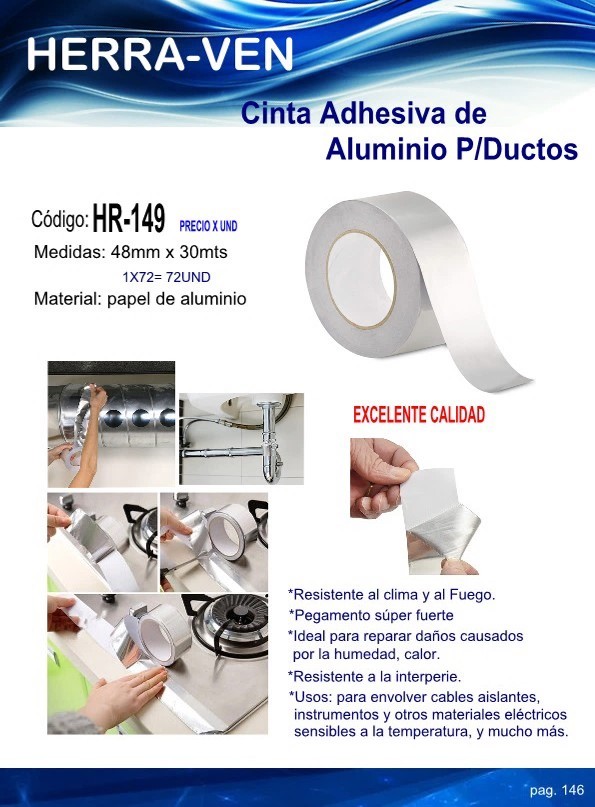 CINTA ADHESIVA ALUMINIO P/DUCTOS