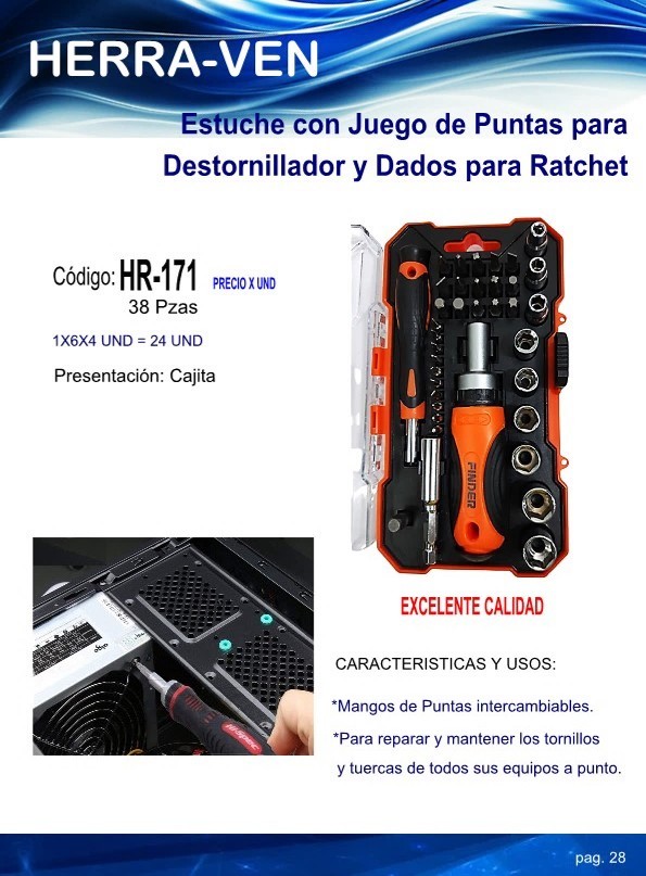 ESTUCHE PUNTAS/DESTORN/DADOS/RACHET CAJA