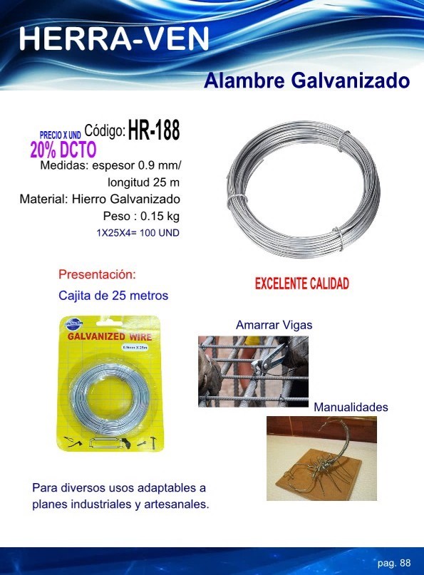 ALAMBRE GALVANIZADO (09MM X 25M) 015KG