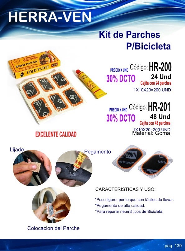 KIT PARCHES P/BICICLETAS (PAQ 24UND)