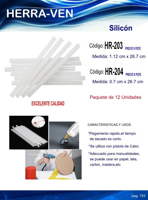 BARRA SILICON GRUESA 112X267CM (PAQ 12UND)