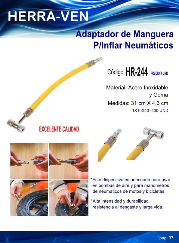 ADAPT MANGUERA 31X43CM P/INFLAR NEUMATICOS