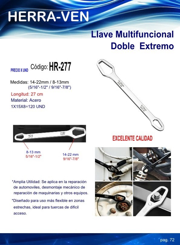 LLAVE MULTIF DOBLE EXTREMO 8-22MM