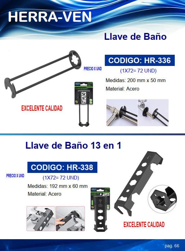 LLAVE MULTIAJUSTE TUERCA GRIFERIAS 13 EN 1 - ACERO - 19X6CM