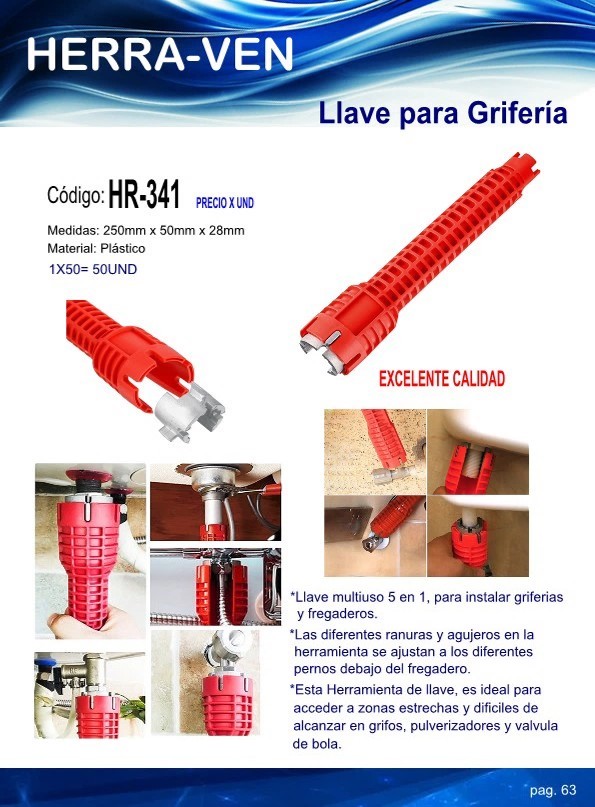 LLAVE P/GRIFERIA 5 EN 1